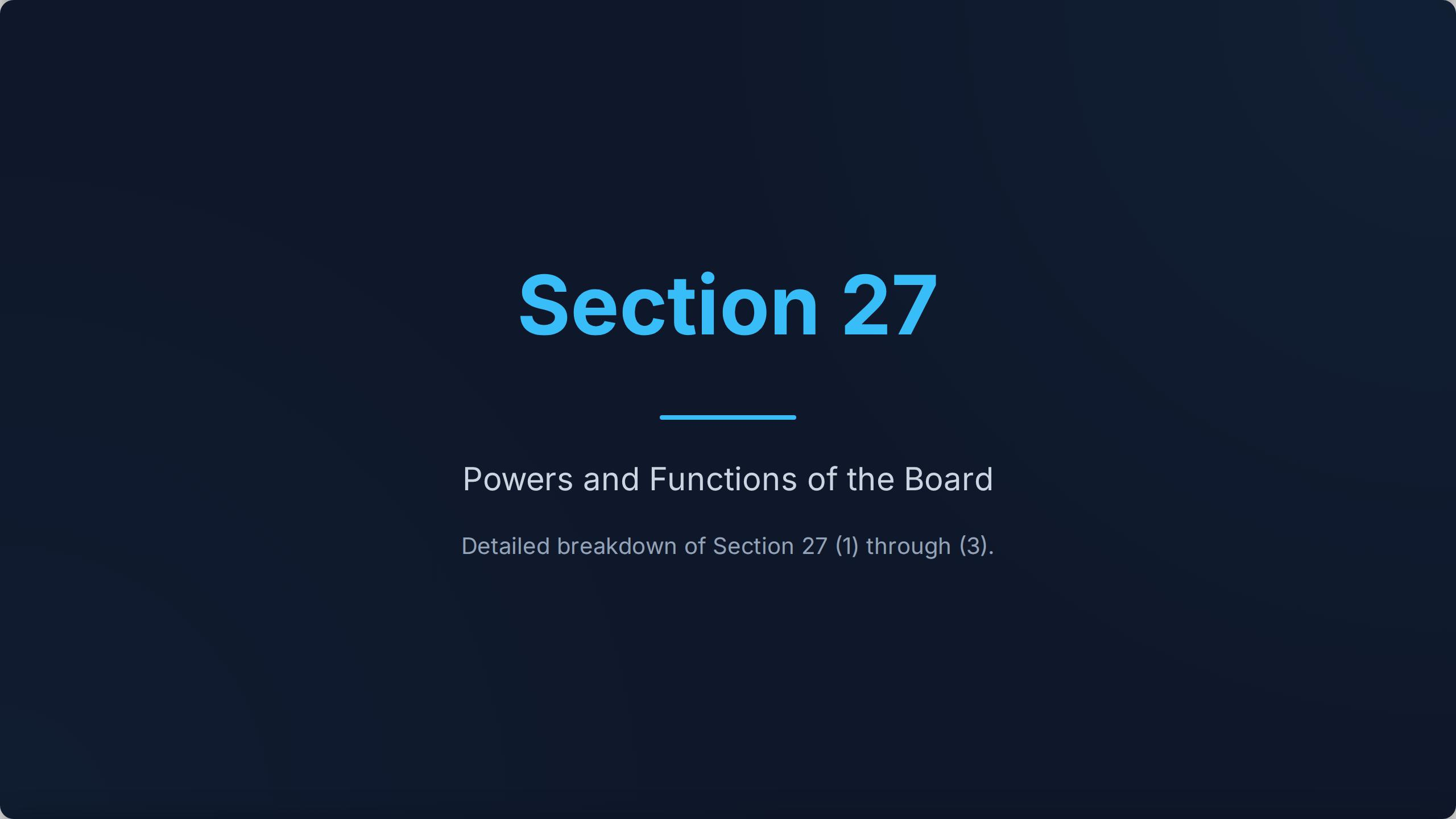 Chapter VI: Powers, Functions and Procedure of Board — Slide 2